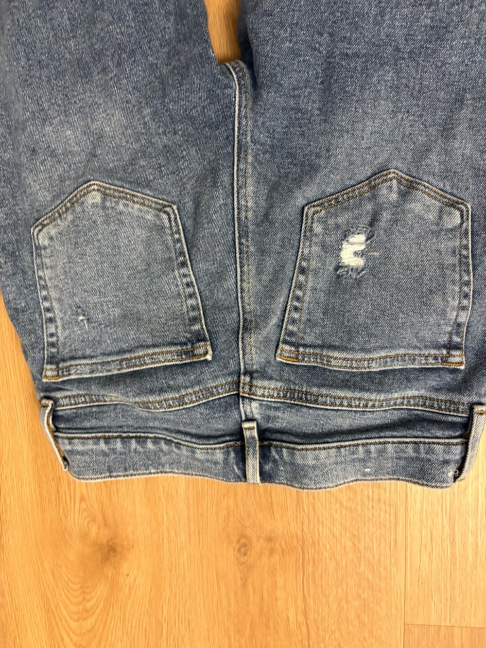LOFT Indigo Distressed High-Rise Skinny Jeans - Picture 14 of 15